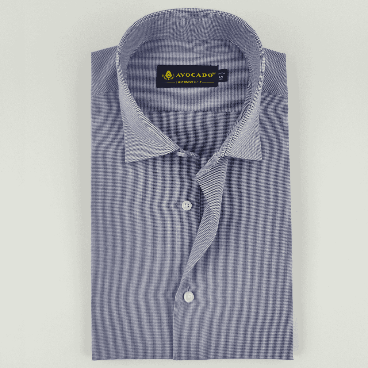 Navy Blue Gingham Check Shirt