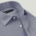 Navy Blue Gingham Check Shirt