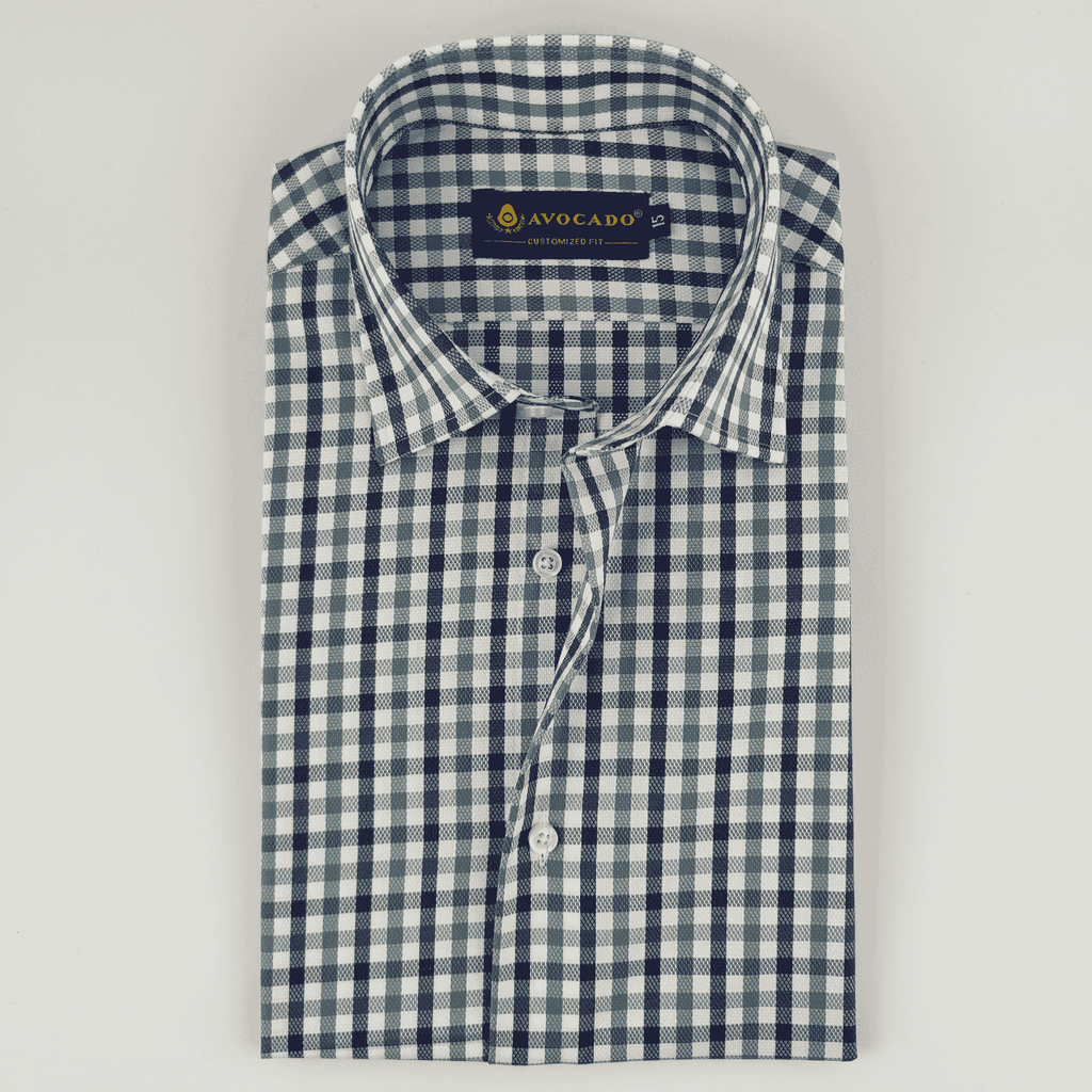 Sea Green & Navy Checkered Shirt