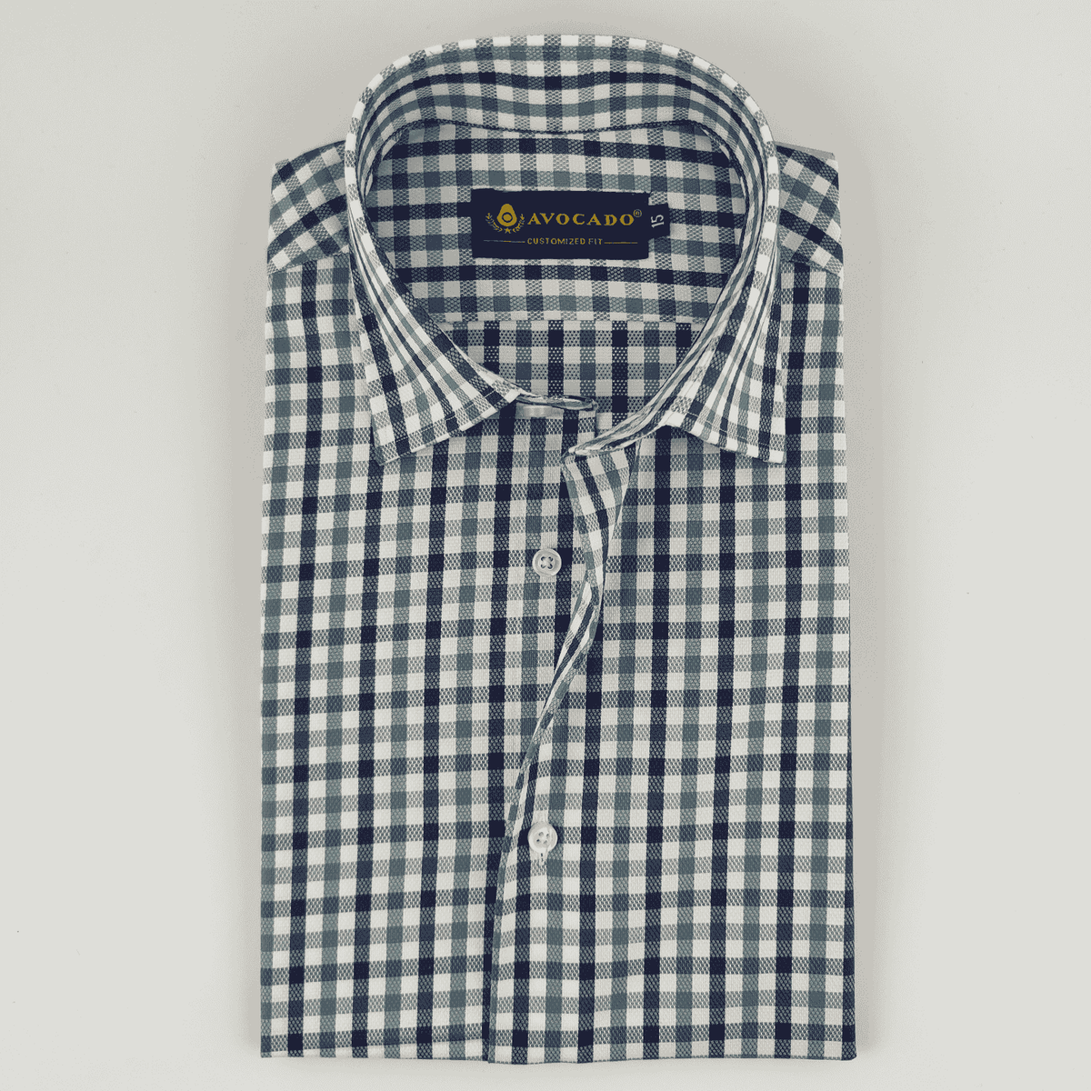 Sea Green & Navy Checkered Shirt