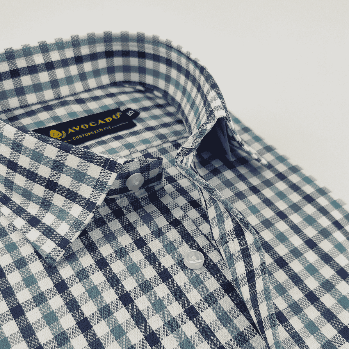 Sea Green & Navy Checkered Shirt