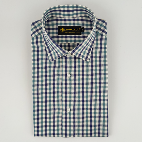 Sea Green & Navy Checkered Shirt
