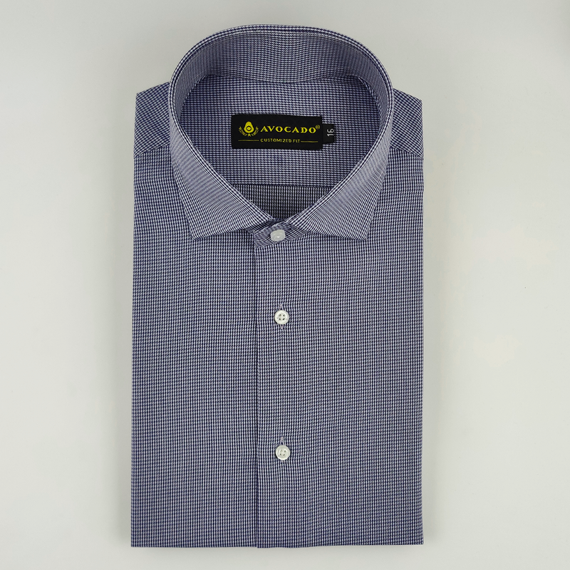 Navy Blue & White Formal Shirt