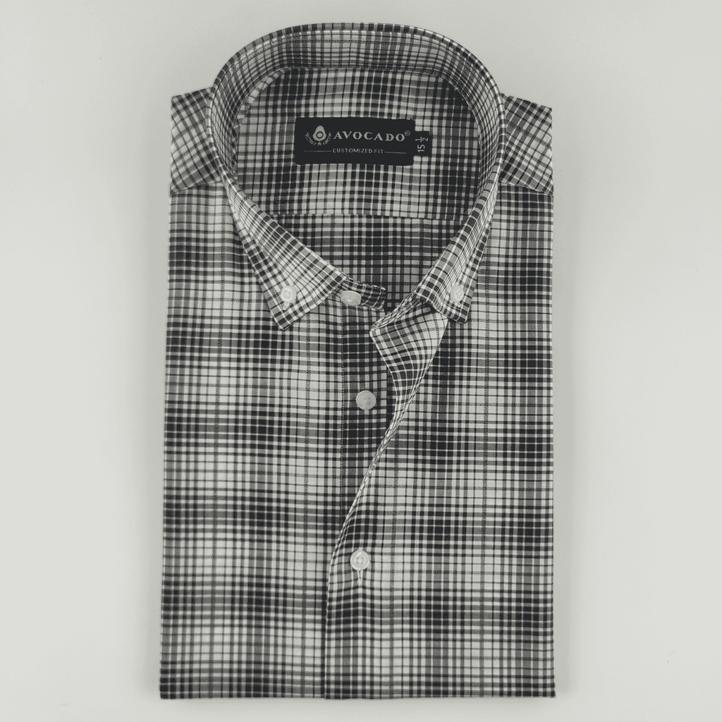 white & grey check Shirt