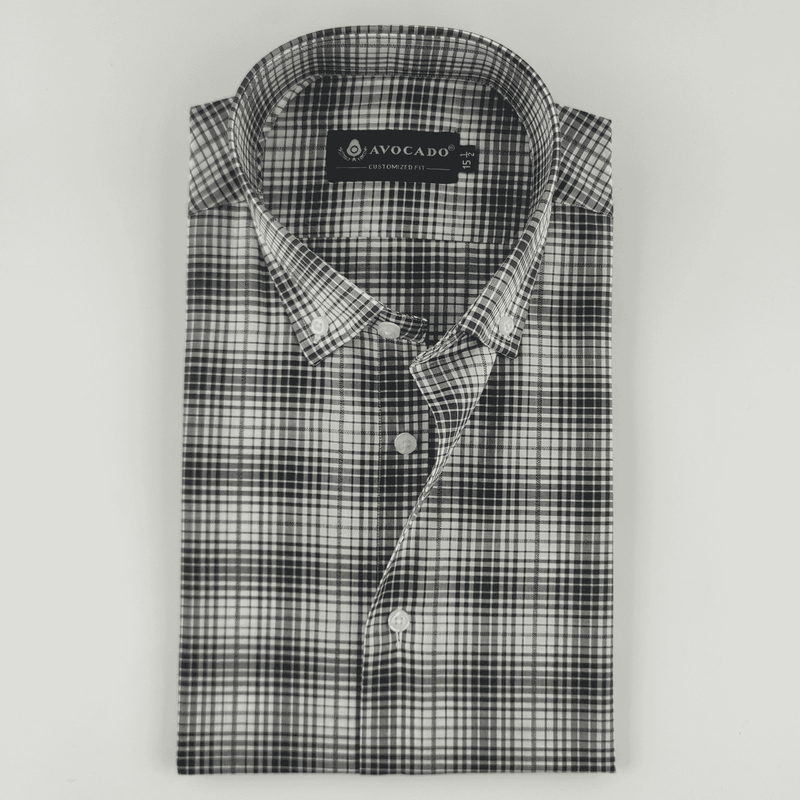 white & grey check Shirt