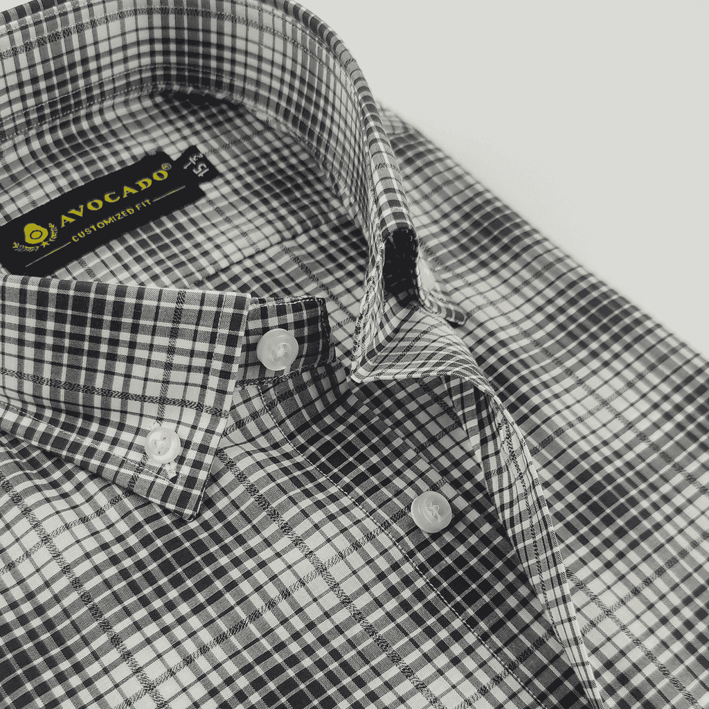 white & grey check Shirt
