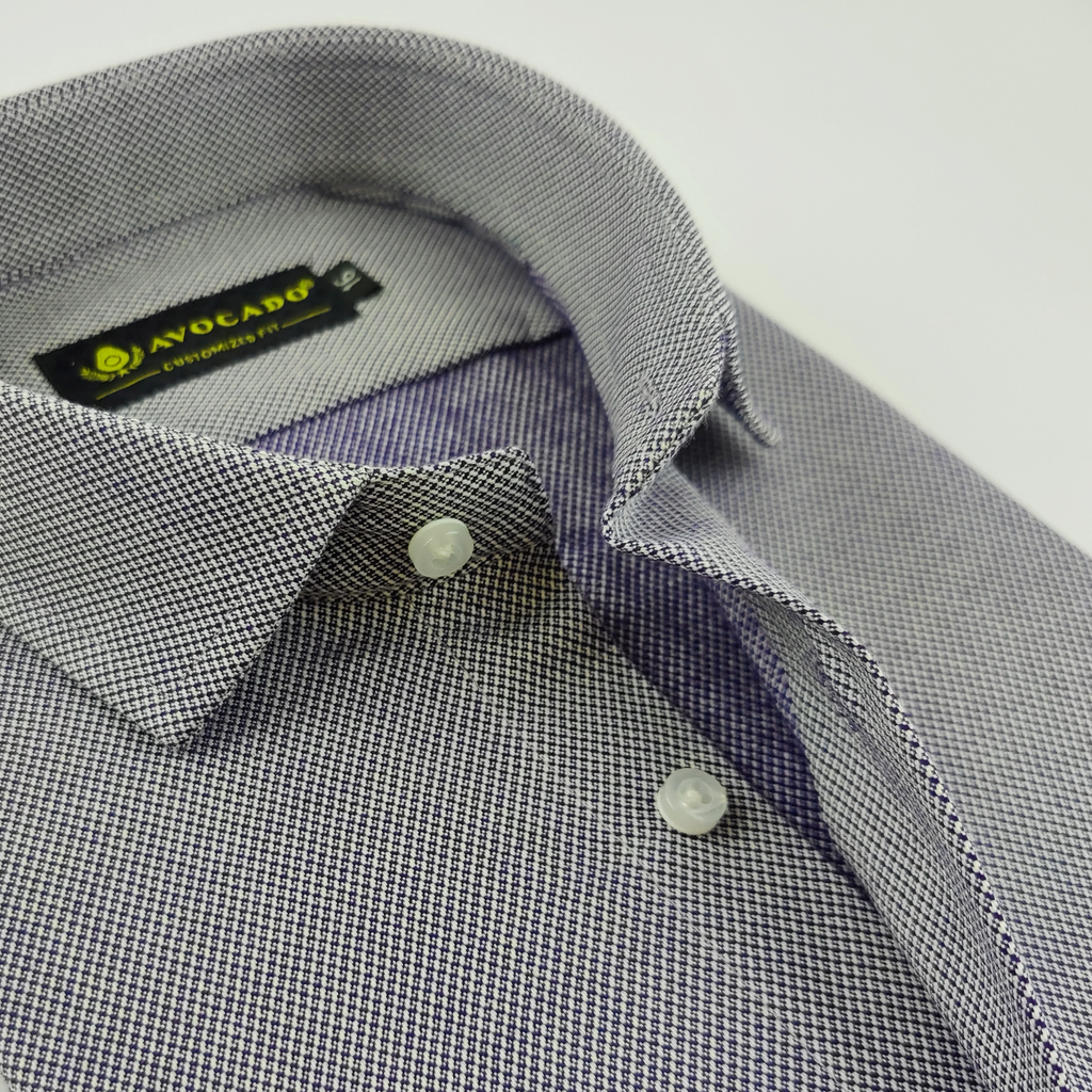 Royal & white Self Textured Shirt