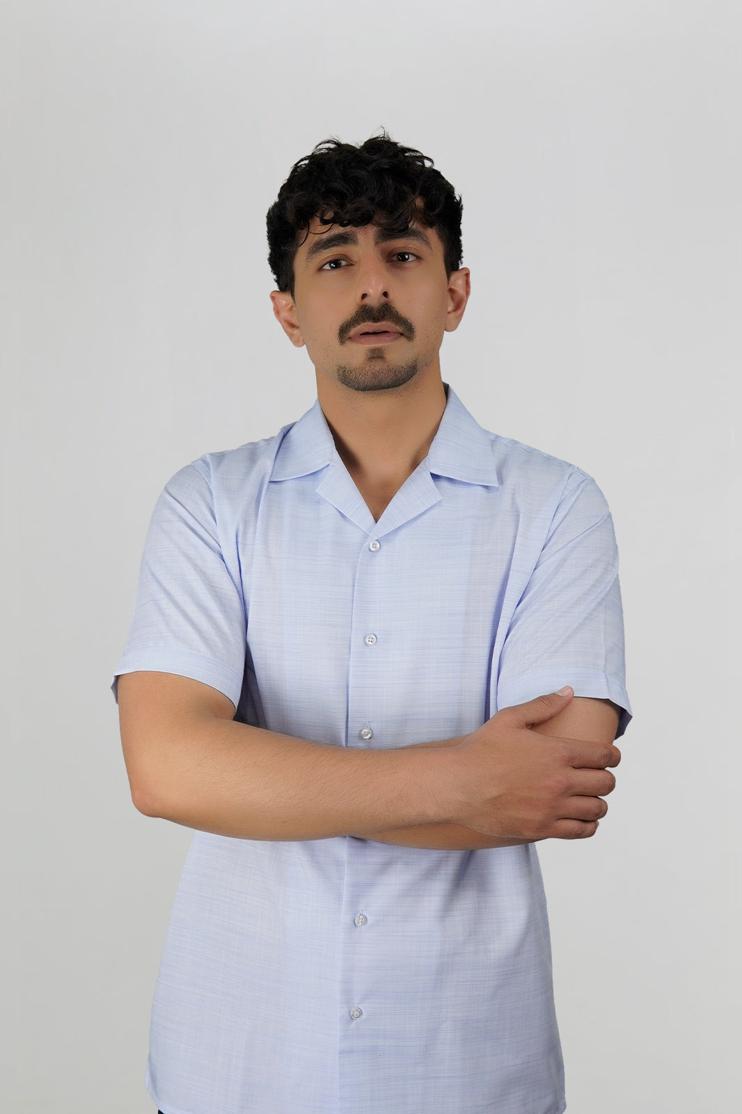 Sky Blue & White Stripe Irish Linen Cuban Shirt