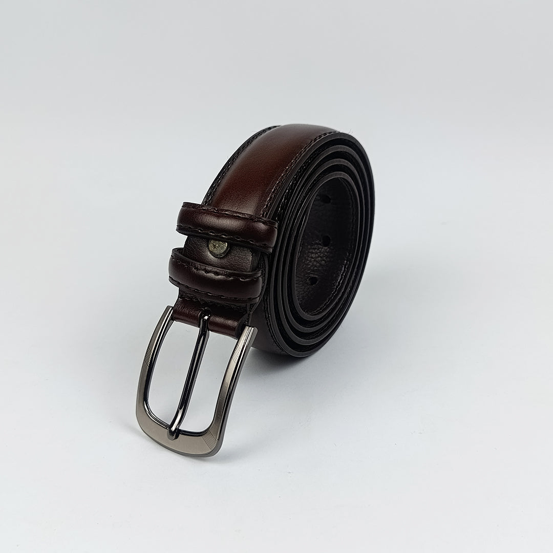 Dark Brown Synthetic Leather Belt