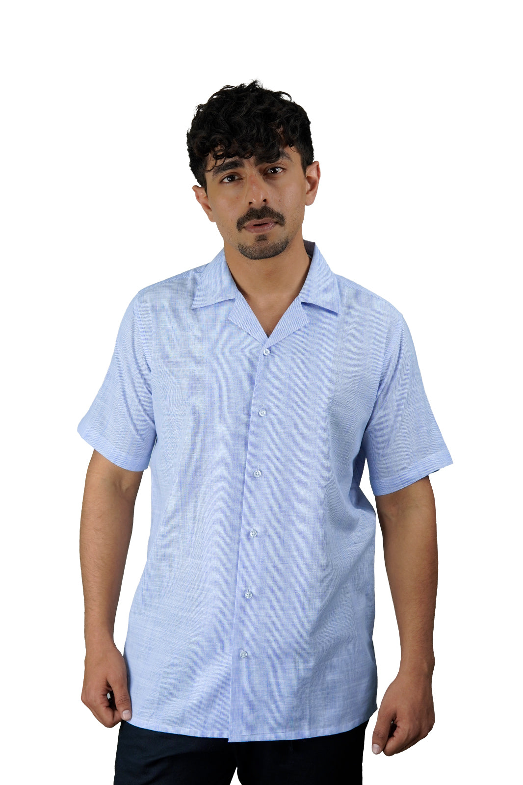 Coastal Blue Striped Irish Linen Cuban Shirt