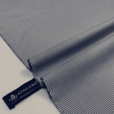 Navy & Off White Gingham Check Shirt Fabric