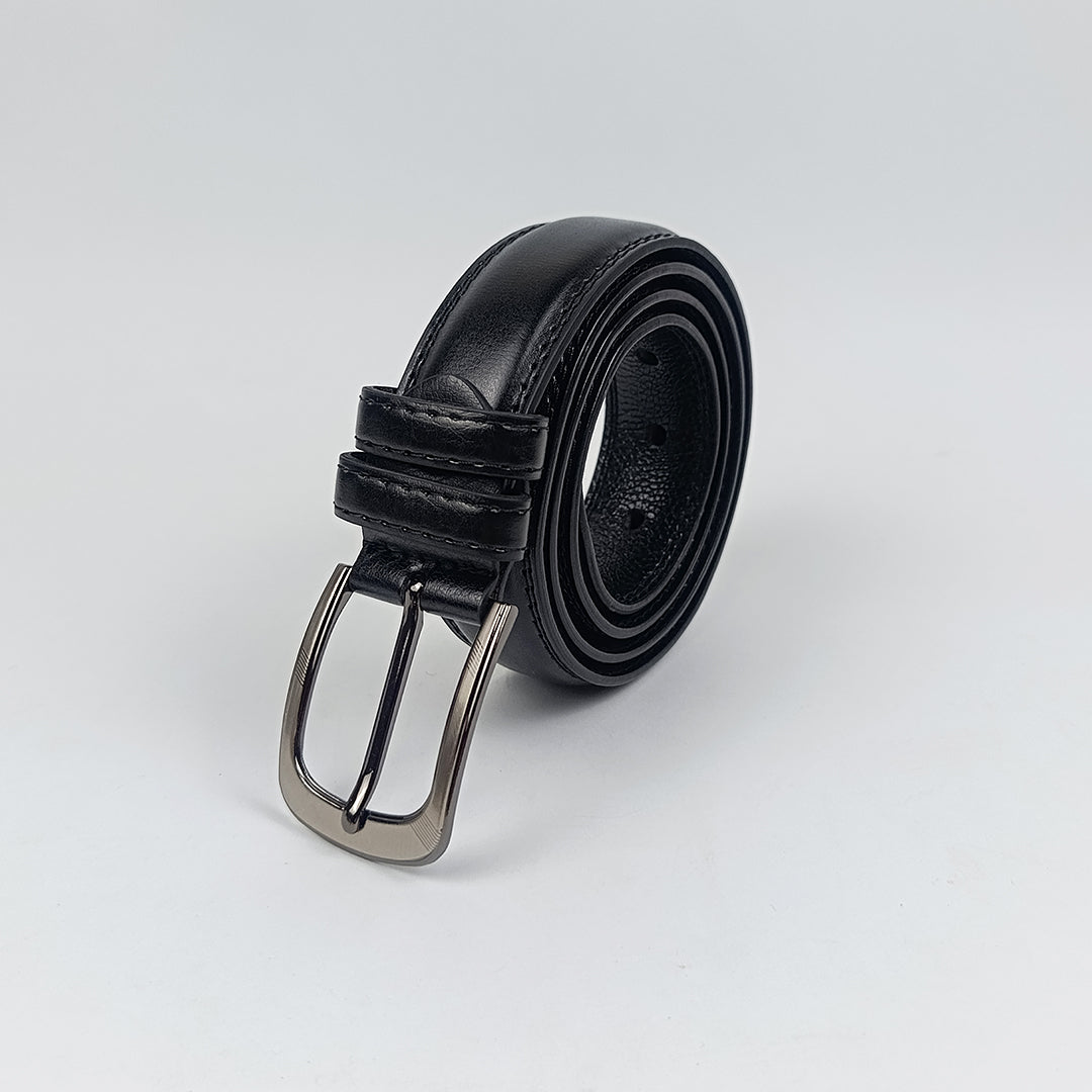 Black Synthetic Leather Belt