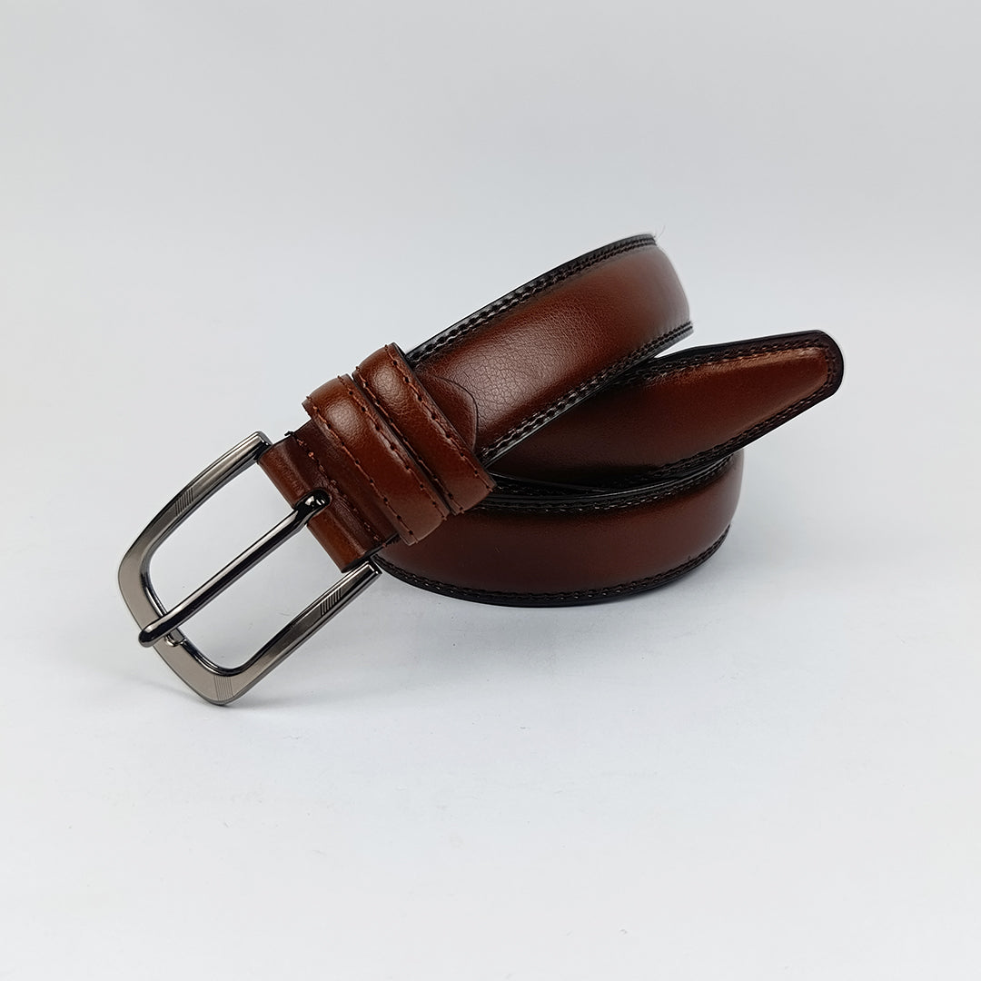 Bright Brown Synthetic Leather Belt