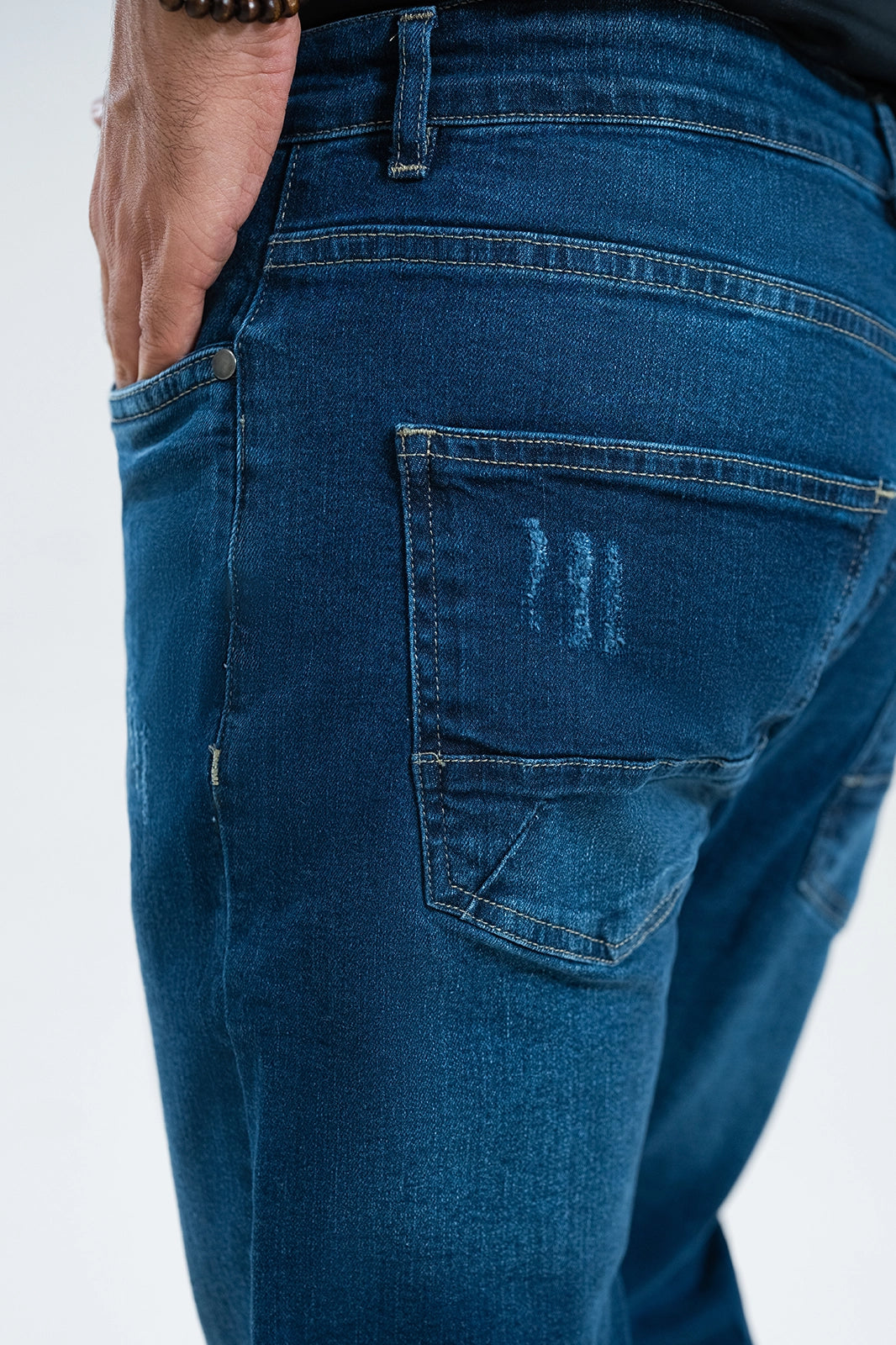 Mid Blue Grinding Denim – Street Made, Sharp Fit | Slim Fit