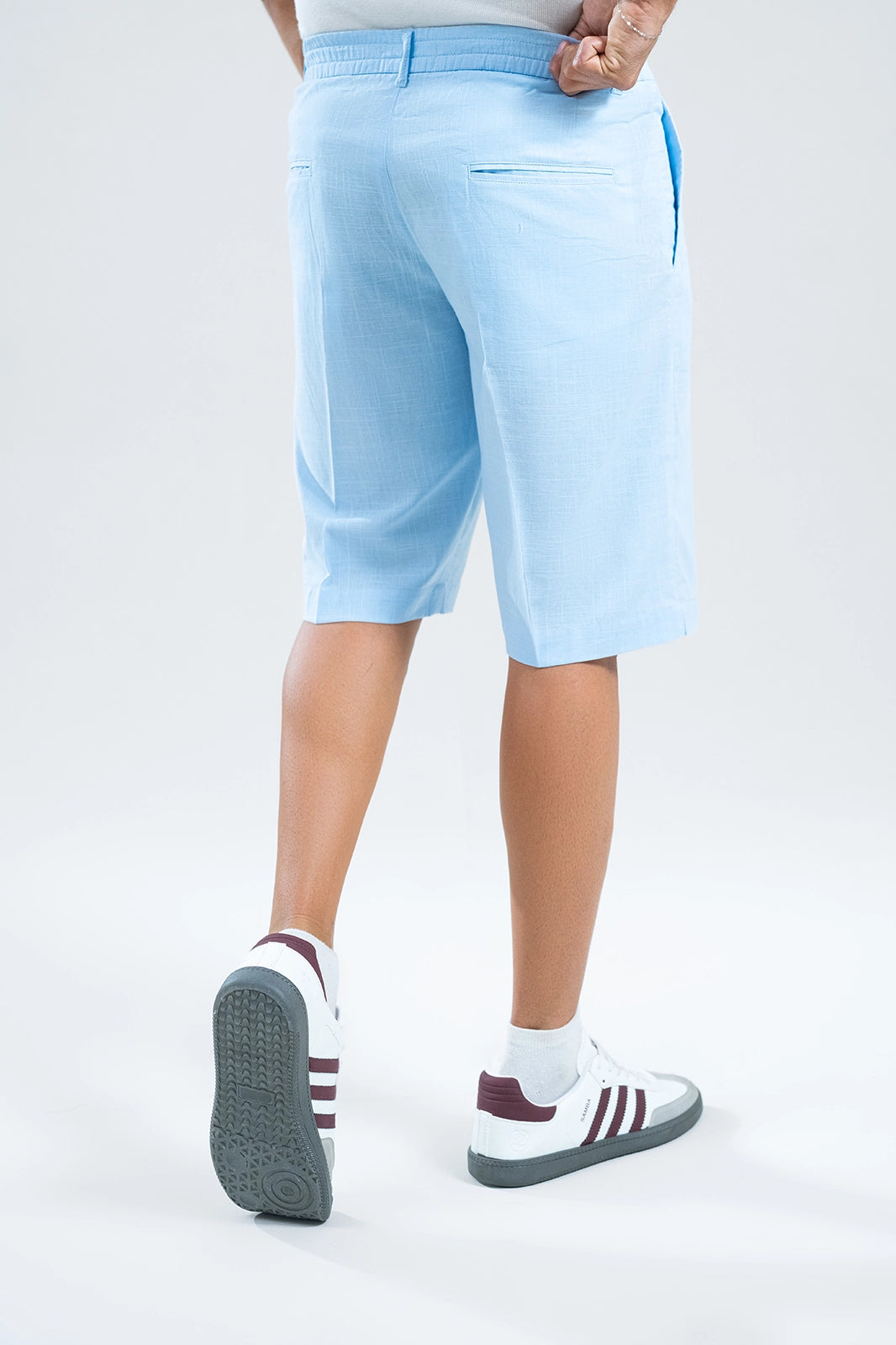 Coastal Sky Textured Linen Shorts
