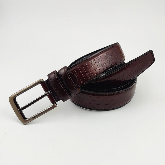 Dark Brown Texture Formal Belt