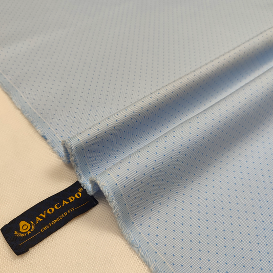 Sky Blue & Turquoise Dotted Printed Shirt Fabric