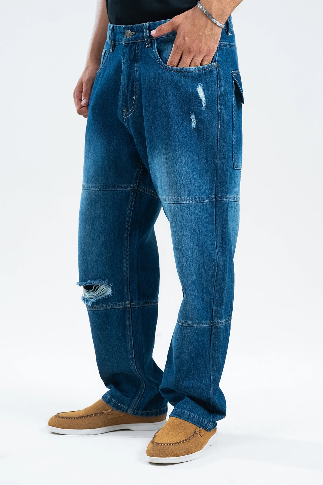 Dark Blue Grinding-Straight Fit