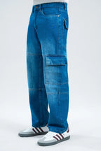 Mid Blue Cargo-Straight Fit