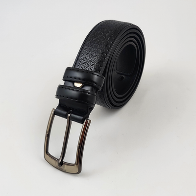 BLACK TEXTURE FORMAL BELT