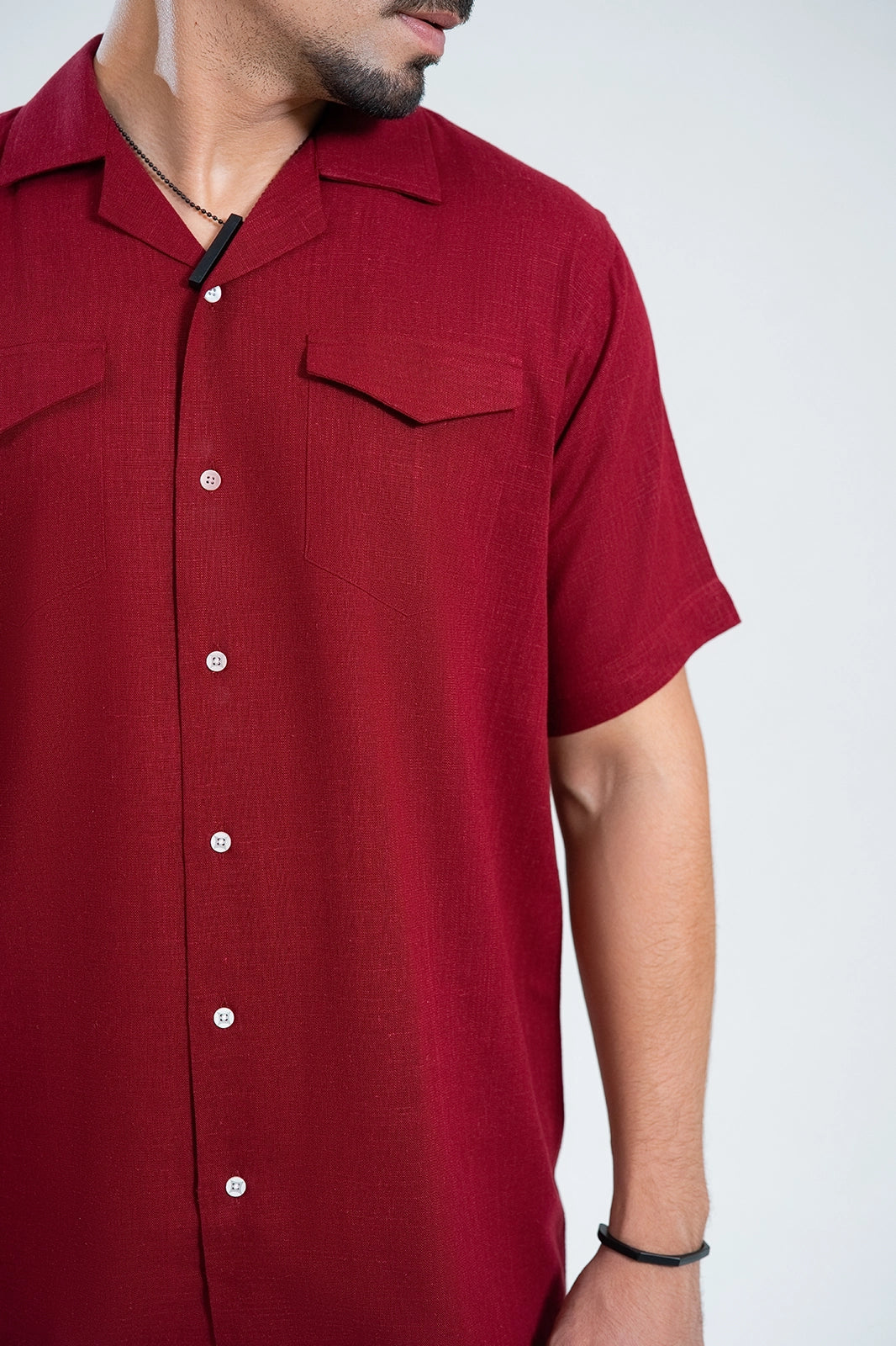 Maroon Reserve Double Pocket Cuban Shirt