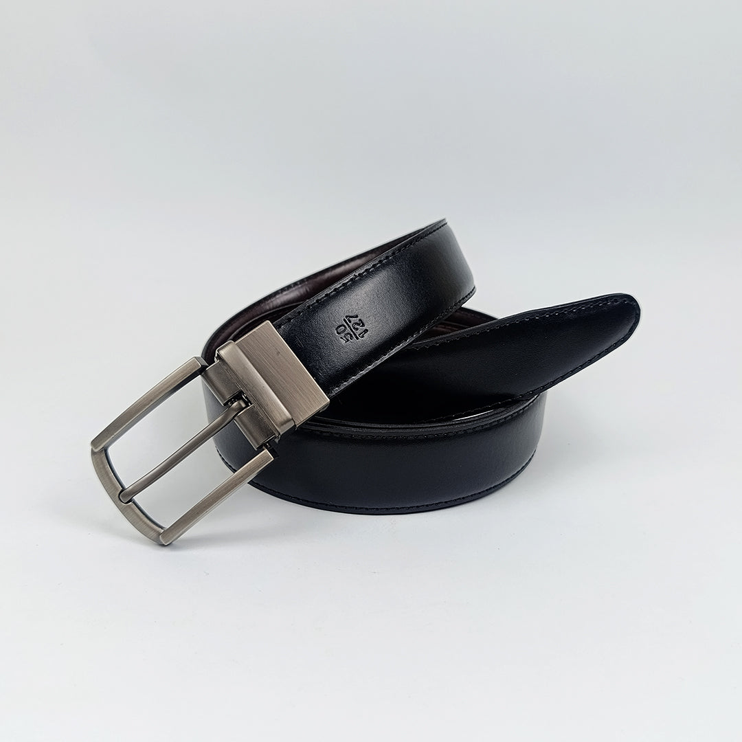 Black & Dark Brown Reversible Leather Belt