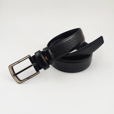 BLACK TEXTURE FORMAL BELT