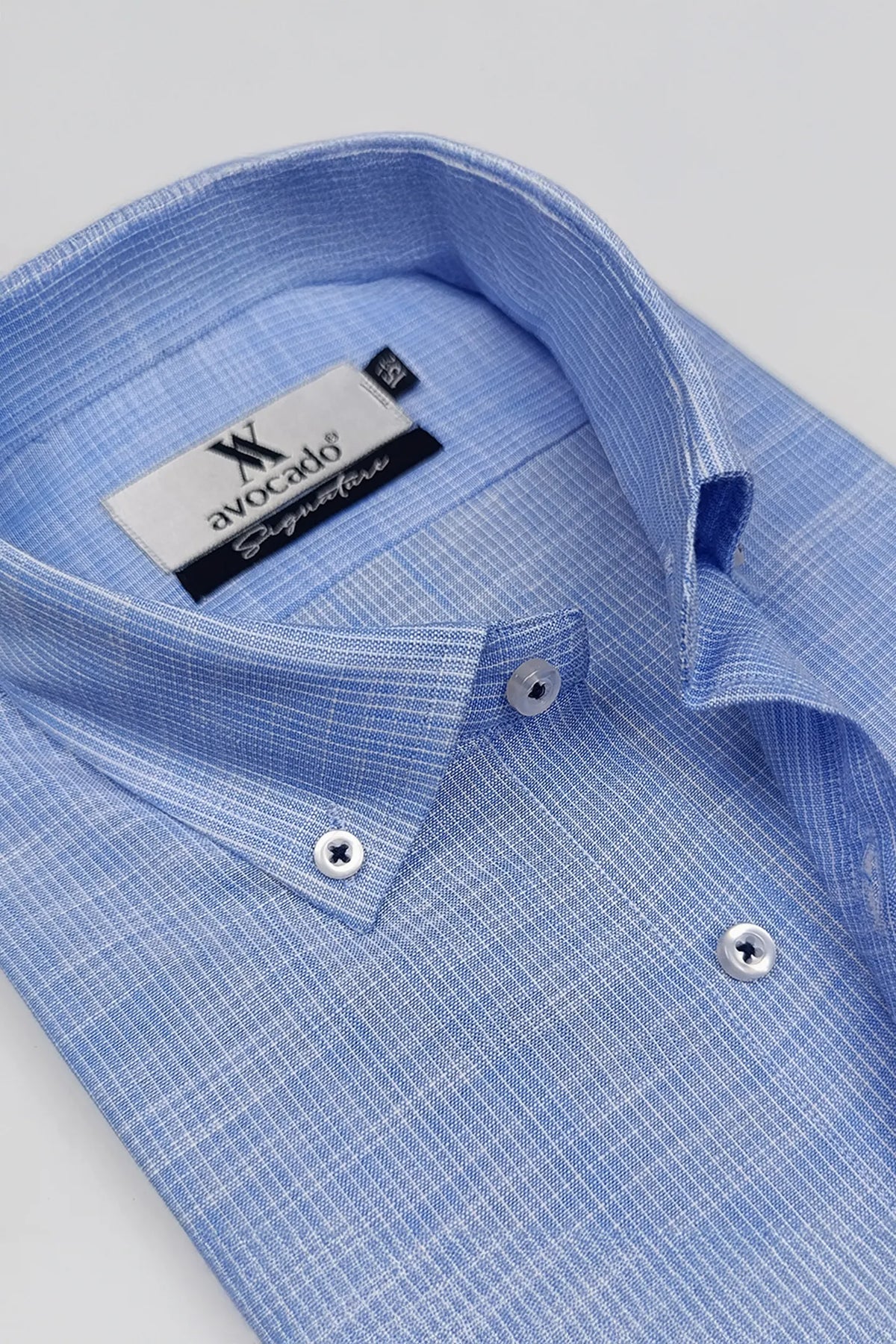 Royal Blue & White Irish Texture Button Down Shir