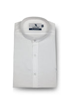 White Self Texture Mandarin Shirt