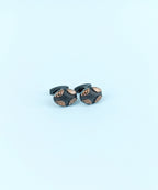 Contemporary Gunmetal & Bronze Textured Oval Cufflinks (Cufflink 463)