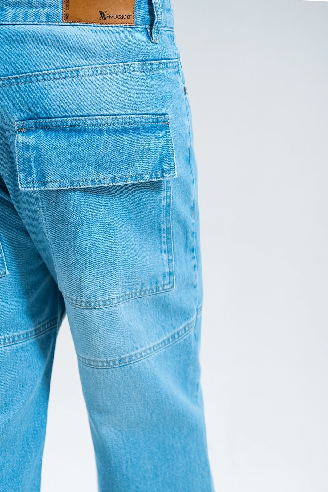 Ice Blue Plain-Straight Fit