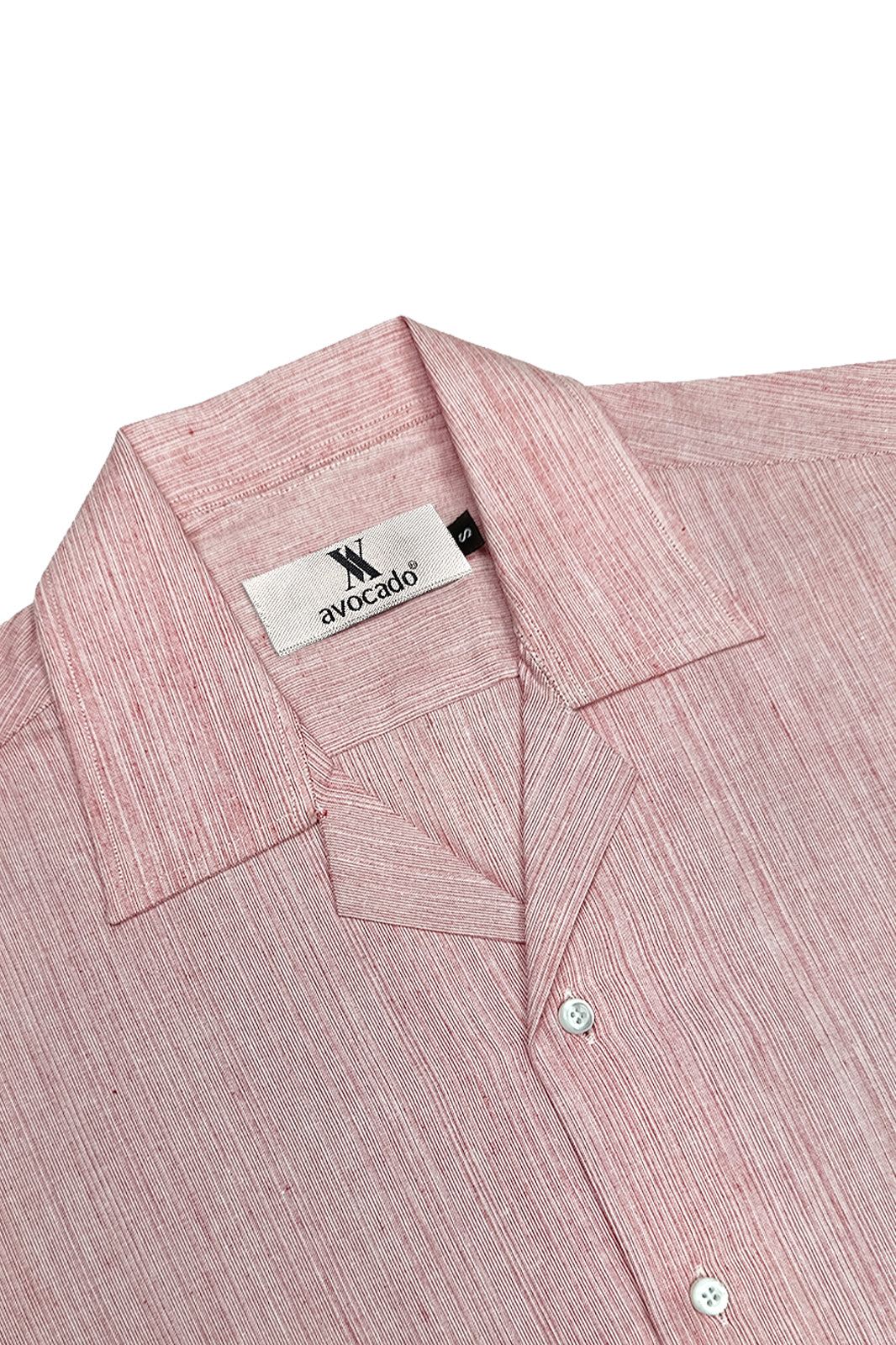 Red & White Striped Textured Cuban Shirt