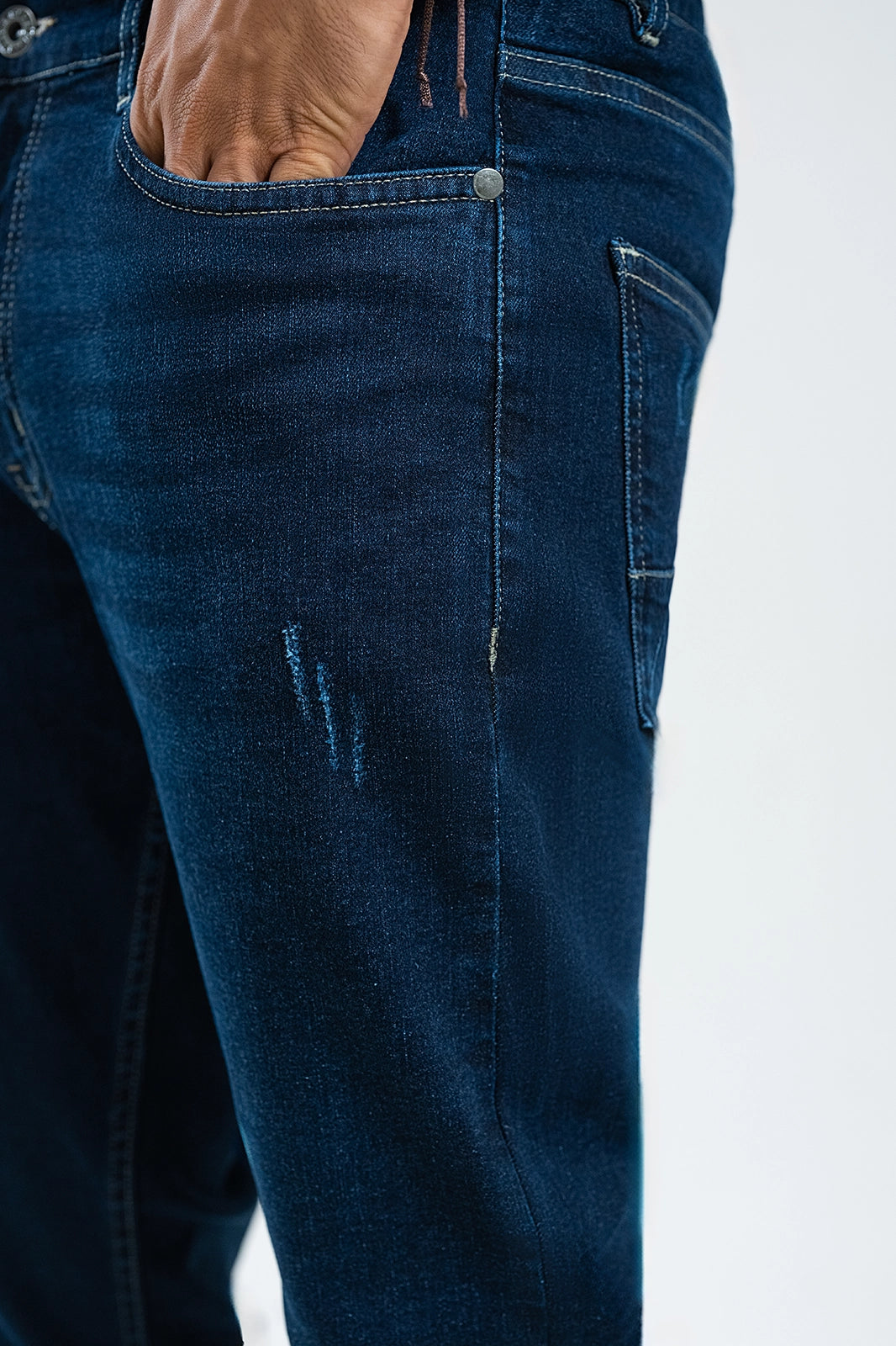 Deep Blue Grinding Denim – Ripped Clean, Built Bold | Slim Fit