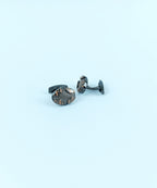 Contemporary Gunmetal & Bronze Textured Oval Cufflinks (Cufflink 466)