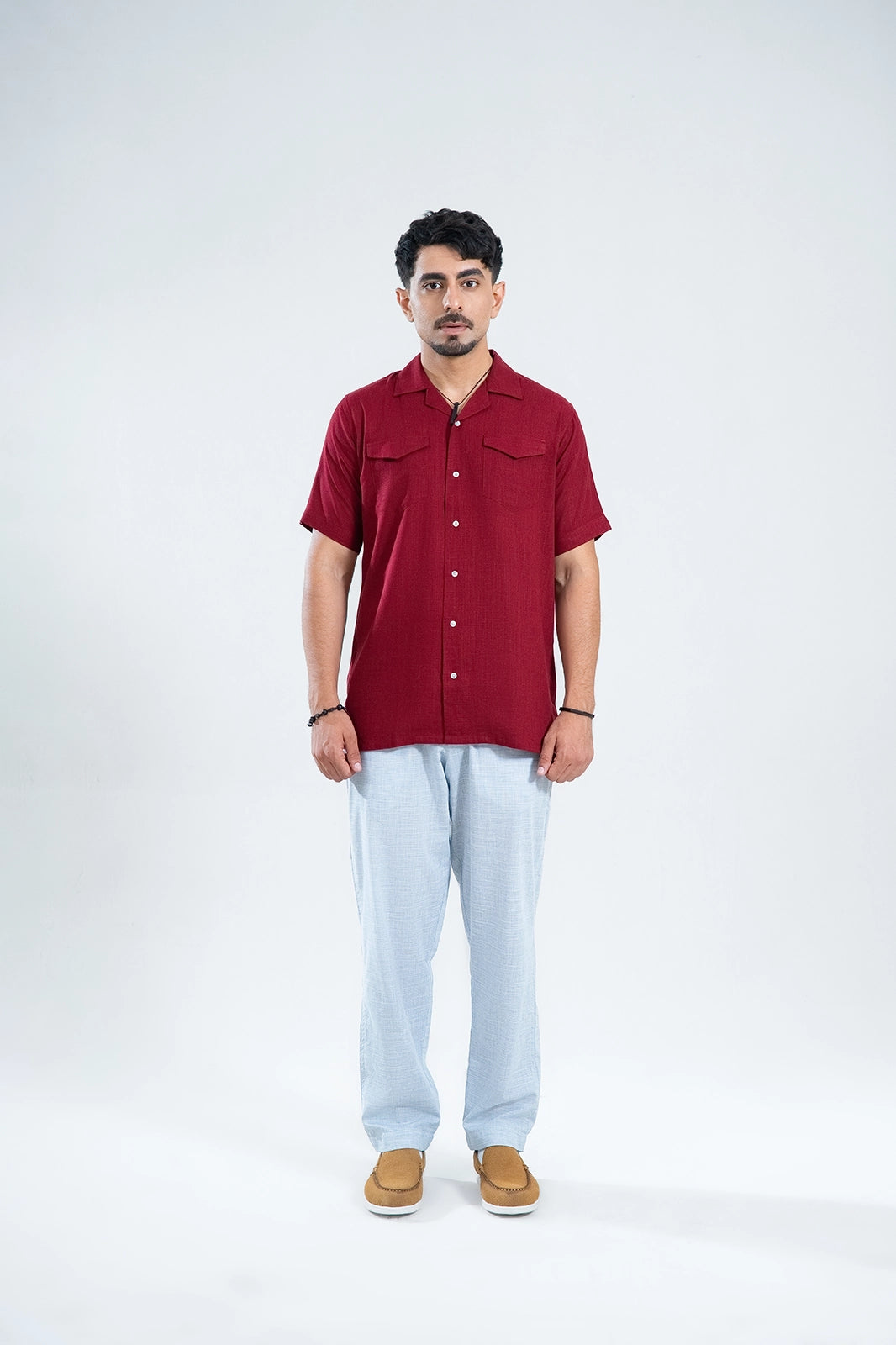 Maroon Reserve Double Pocket Cuban Shirt