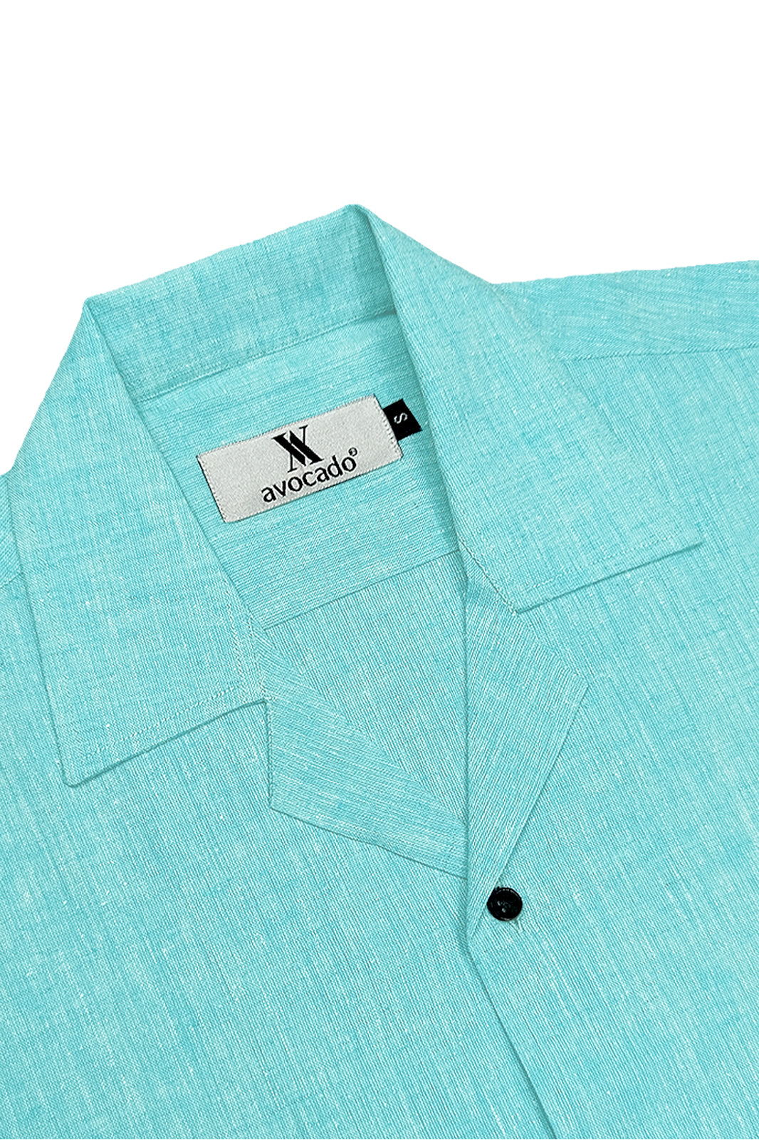 Sea Green Irish Linen Cuban Collar Shirt