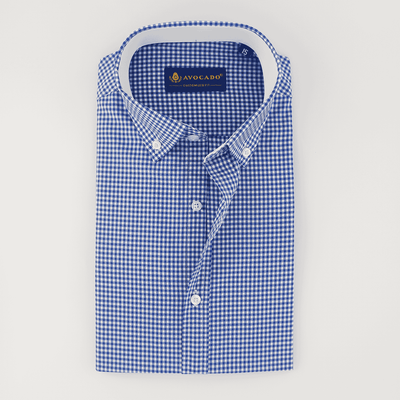 Bright Navy & White Gingham Shirt