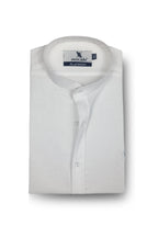 White Self Texture Mandarin Shirt