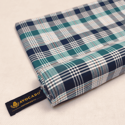 Green & Navy Mix Check Shirt Fabric