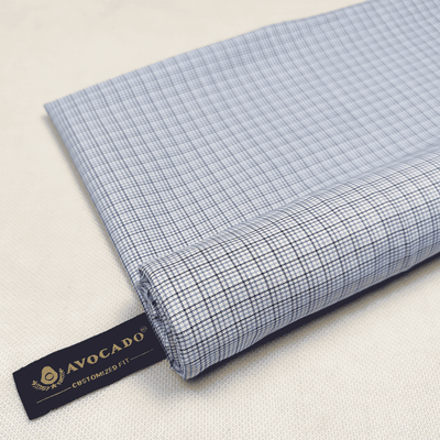 Light Blue & Black Check Shirt Fabric