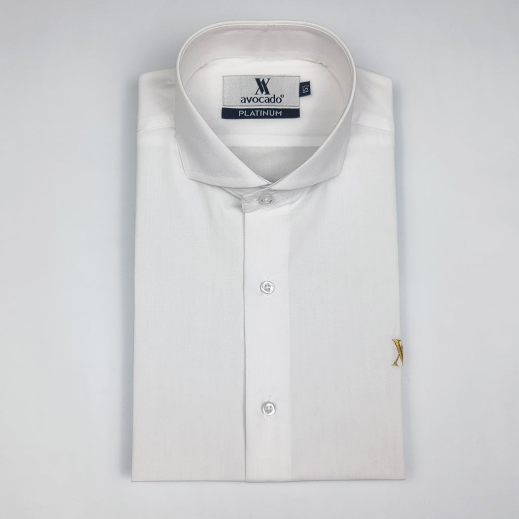 WHITE EMBROIDED LOGO SHIRT