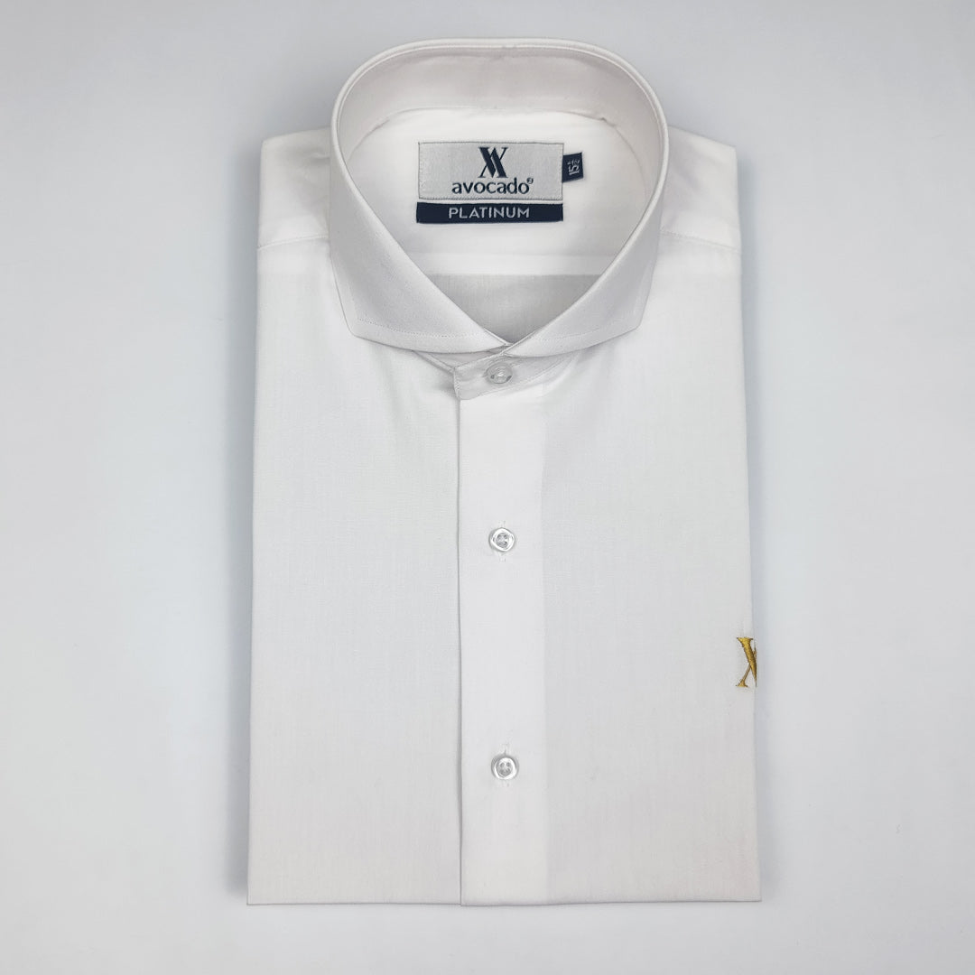 WHITE EMBROIDED LOGO SHIRT