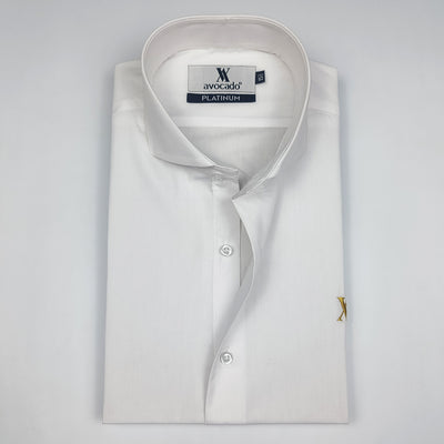 WHITE EMBROIDED LOGO SHIRT