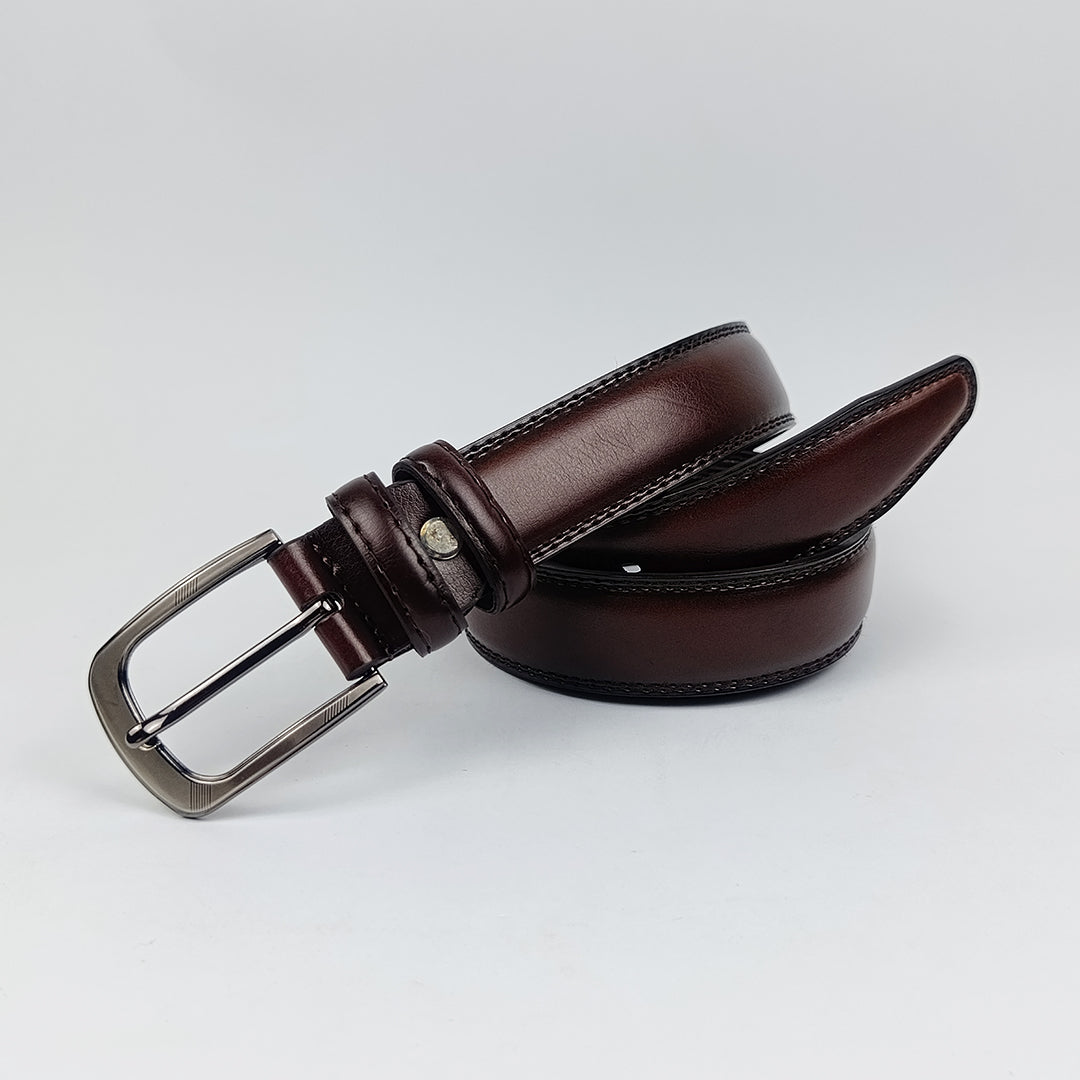 Dark Brown Synthetic Leather Belt