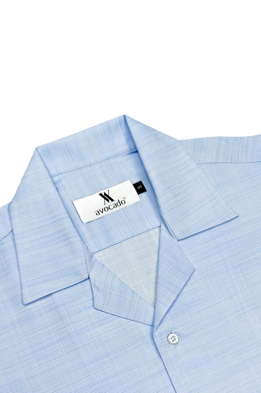 Light Royal Irish Linen Cuban Collar Shirt - White Trim