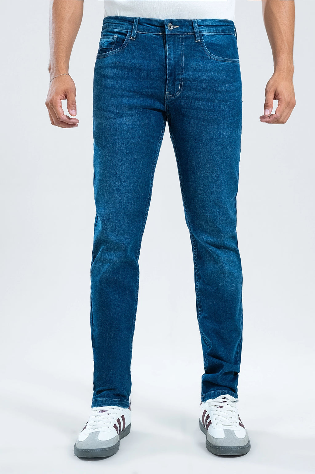 Mid Blue Stretch Denim – Clean Look, Zero Effort | Slim Fit