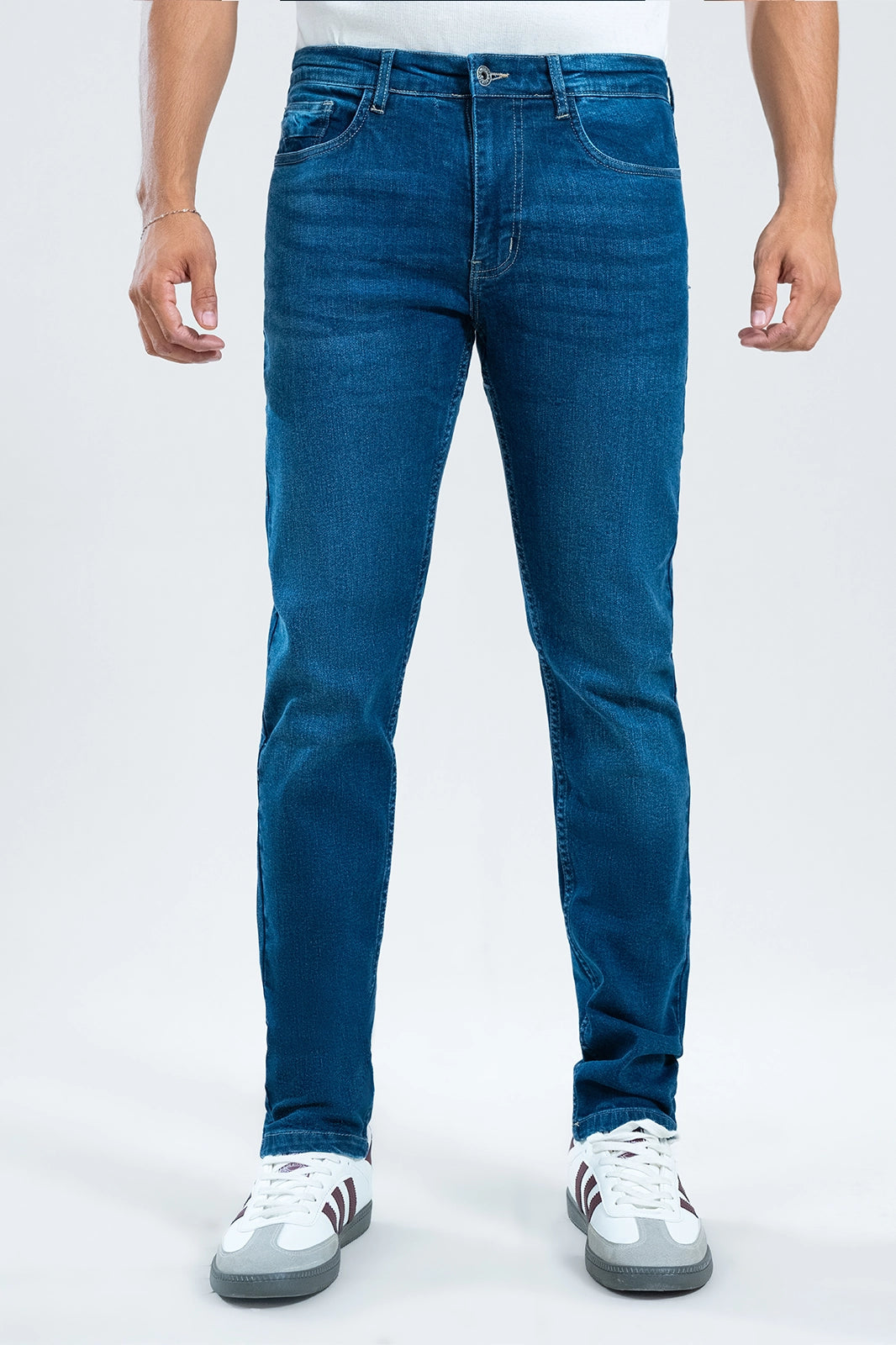 Mid Blue Stretch Denim – Clean Look, Zero Effort | Slim Fit