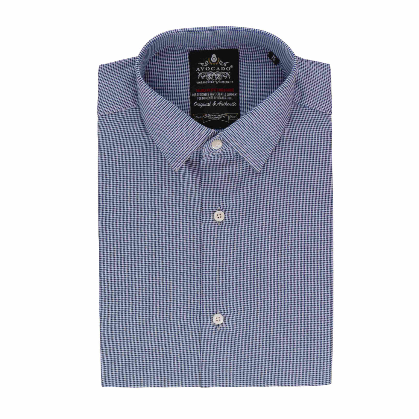 BLUE SELF TEXTURE SHIRT