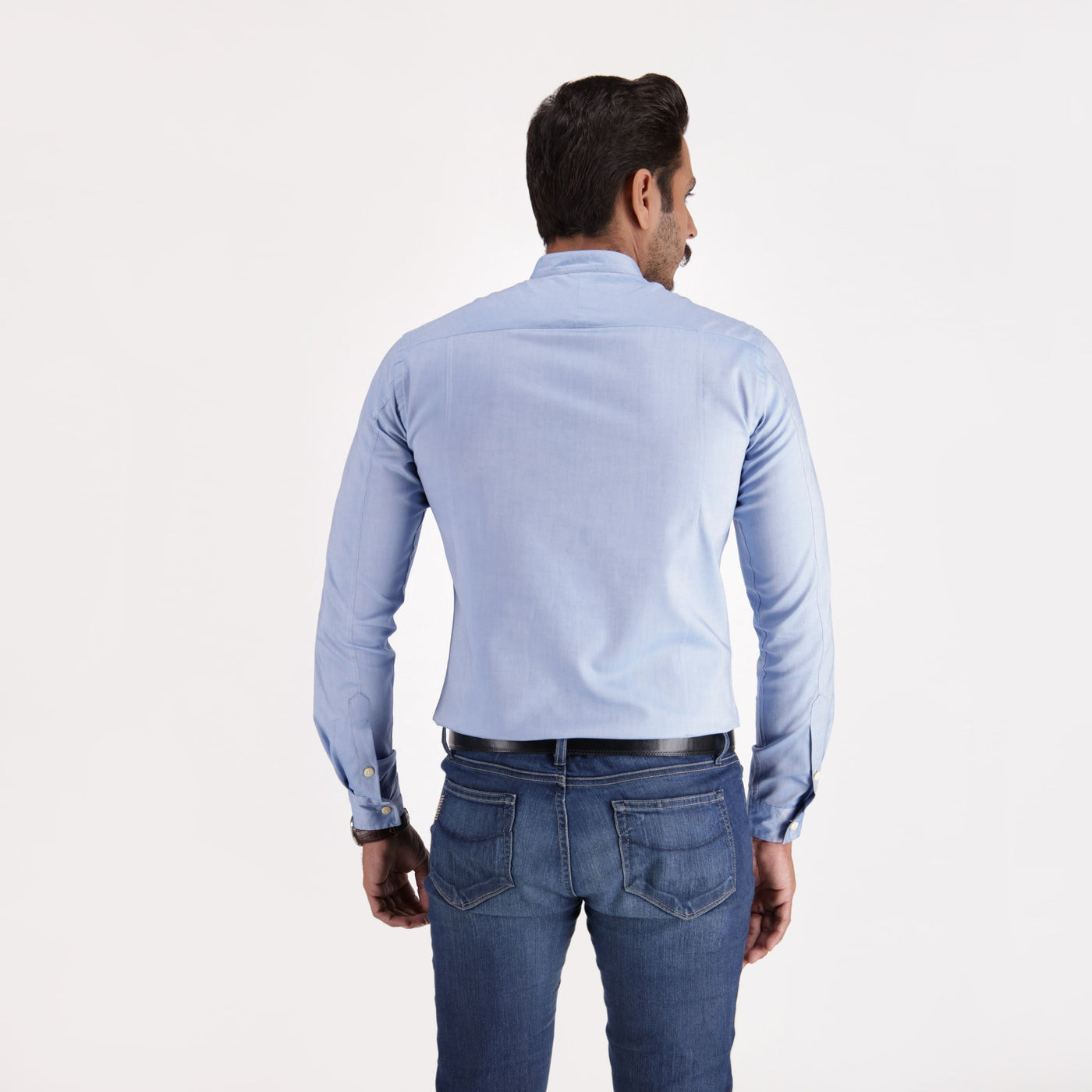 SKY BLUE BAN COLLAR SHIRT