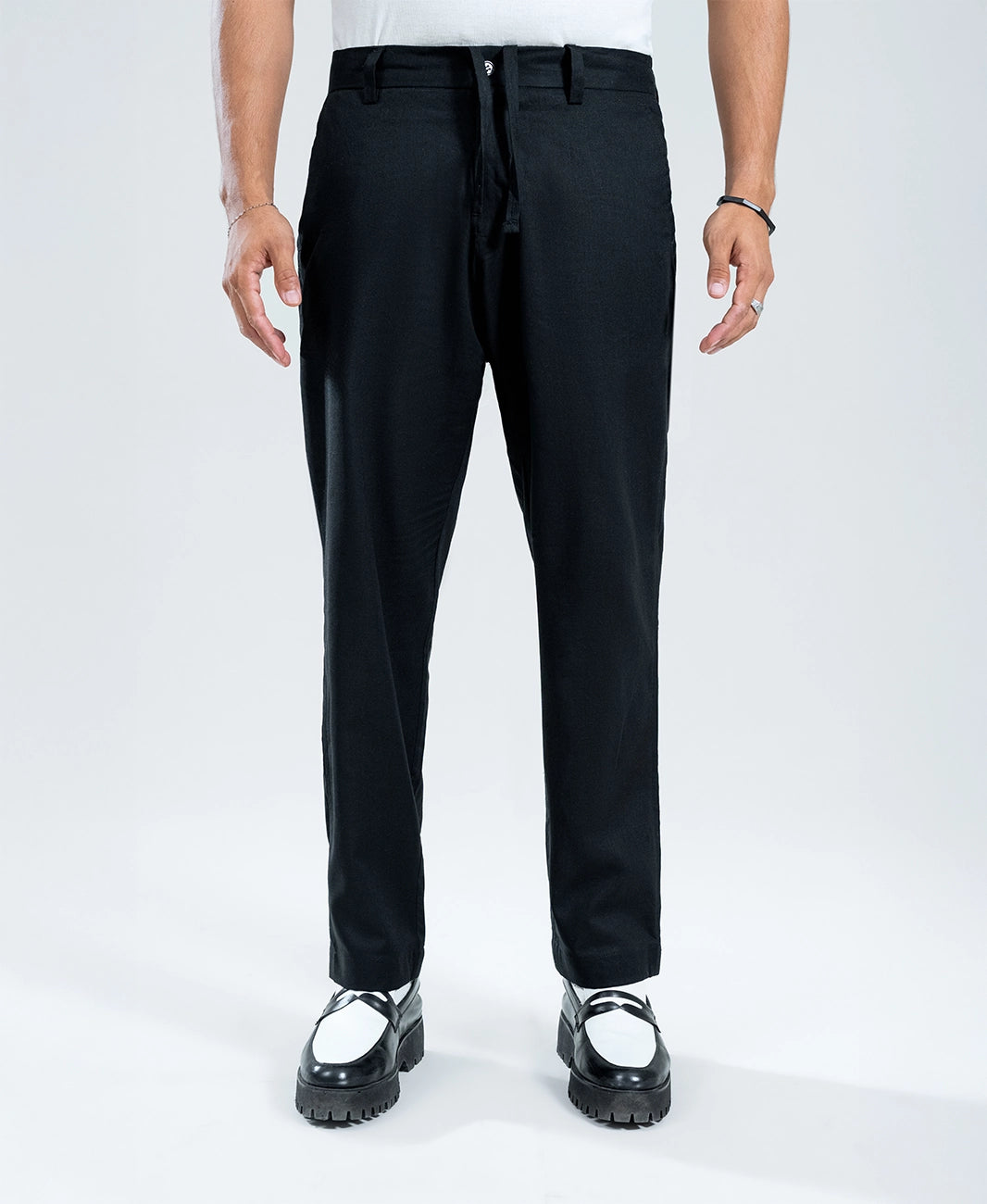 Classic Black Irish Linen Trousers